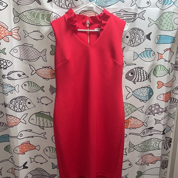 Calvin Klein Cocktail Dress Hot Pink Size 12 NWT - Picture 1 of 7